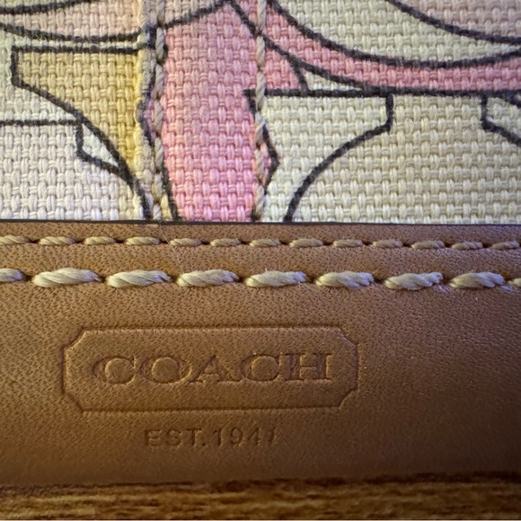Coach Y2K Pink Optic Print Canvas And Leather Small Keychain Wallet With Zipper - Picture 3 of 10